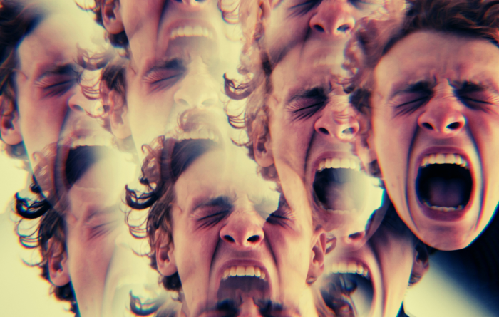 Man screaming into void